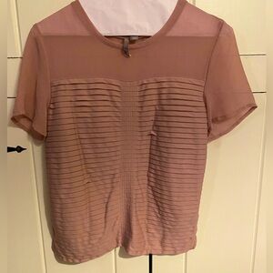 Dusty rose Chelsea pleated short sleeve top. Size Small. Feminine and sexy.